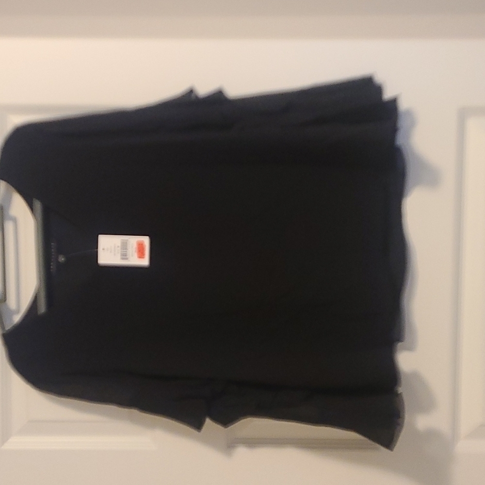 BLACK Ruffle Long Sleeve Blouse sz Medium